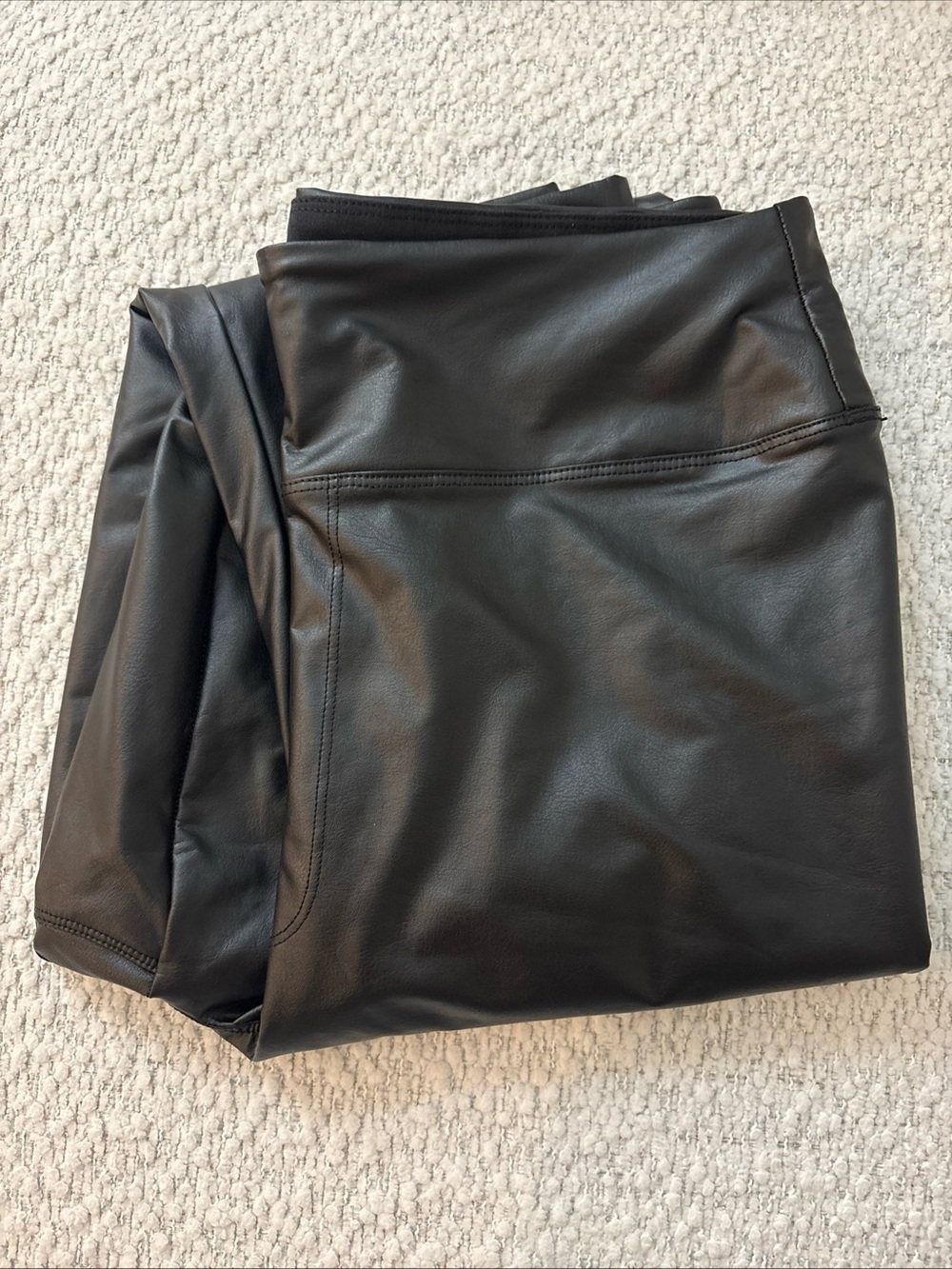 Offline By Aerie Women High Rise Faux Leather Leggings Size Large Black Chic